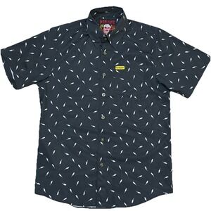 Dixxon Flannel Company Men's Small The Bolt Short Sleeve Black White Shirt